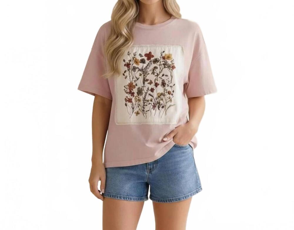 NEW HAPTICS wildflower patch tee in cream